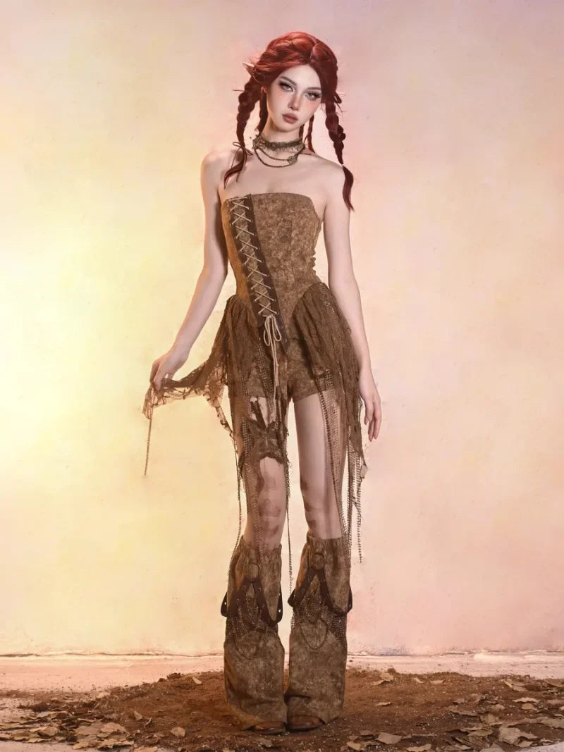Asymmetrical Tube Top Set