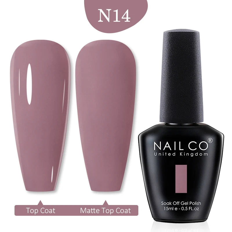 NAILCO 15ml Nail Gel Polish Winter Nude Colors Hybrid Gel Varnish Manicure UV Gel Nail Polish Primer Top Base Coat LED Nails Art