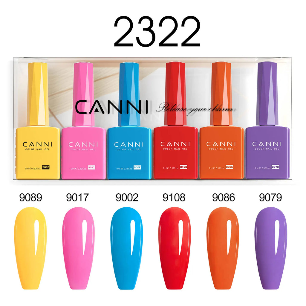 CANNI Nail Gel Polish Set Upgraded HEMA FREE Summer Nails Smooth Texture Ultra Gloss Top Coat Pigmented Gel Soak off UV LED Gel