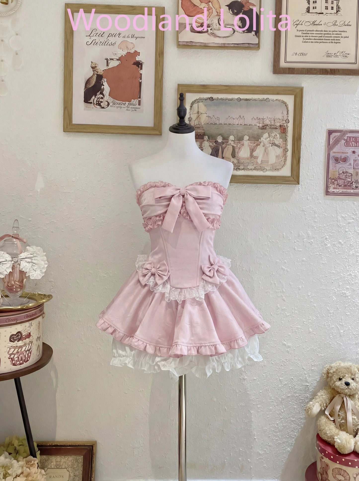 Bow Lace Strapless Dress