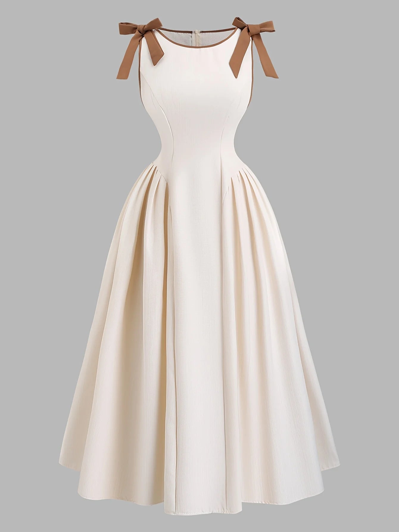 Round-Neck Halter Mid-Length Dress