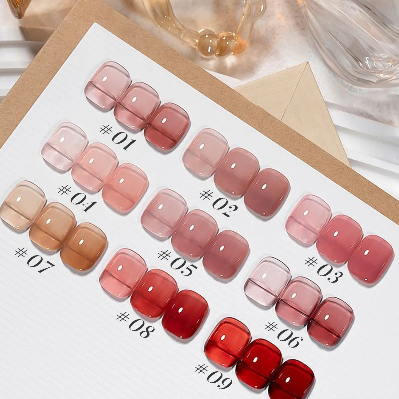 10ML 1-9pcs Blush Jelly Gel Nail Polish