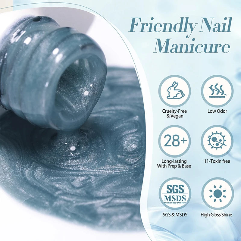 BORN PRETTY 10ml Blue Color Jelly Water Cat Magnetic Gel Ultra Shine Semi Permanent Soak Off UV Gel Nail Art Varnish