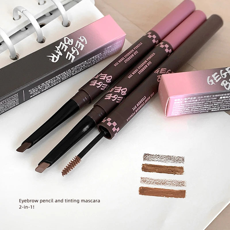2-in-1 Dual-Ended Eyebrow Pencil & Tinting Mascara - Waterproof, Long-Lasting, Smudge-Proof, Natural Finish Eyebrow Makeup
