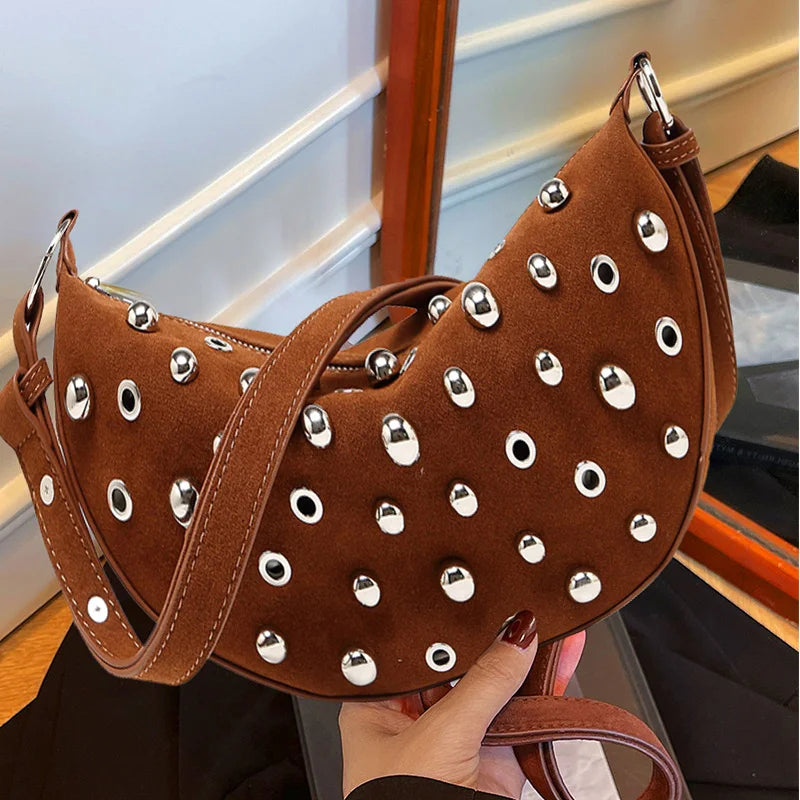 Rivet Crescent Bag Shoulder Bag