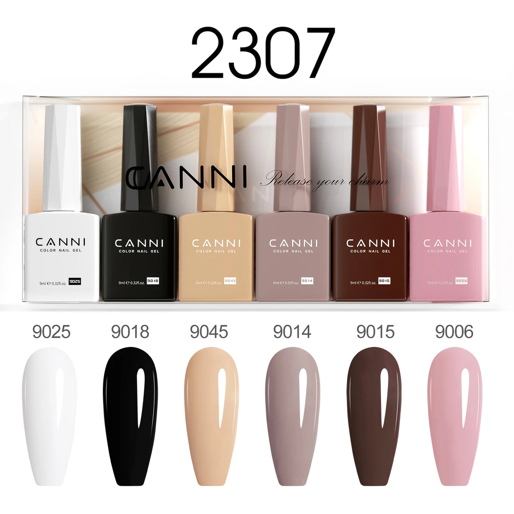 CANNI Nail Gel Polish Set Upgraded HEMA FREE Summer Nails Smooth Texture Ultra Gloss Top Coat Pigmented Gel Soak off UV LED Gel