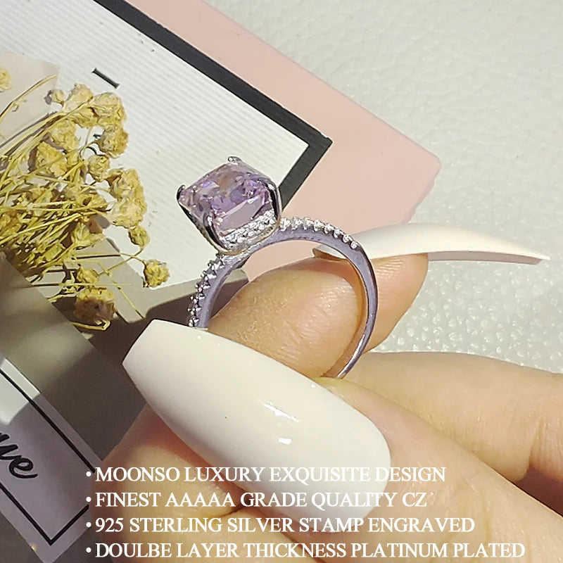 Pink Ice Cut 925 Sterling Silver Ring