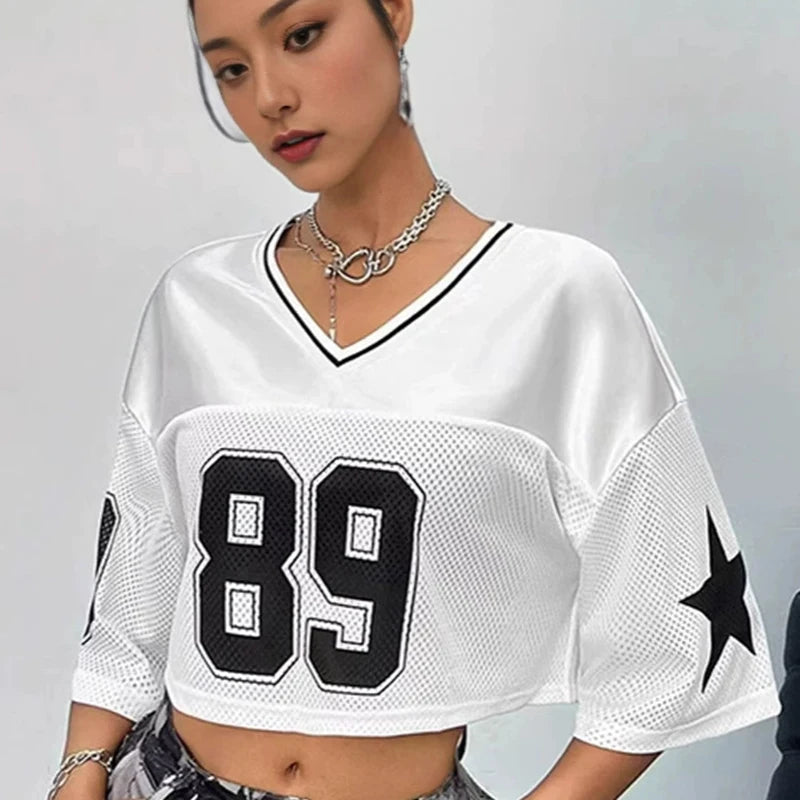 Short Sleeved Digital Pattern Loose T-Shirt