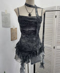 Plaid Printed Mesh Spaghetti Strap Camisole