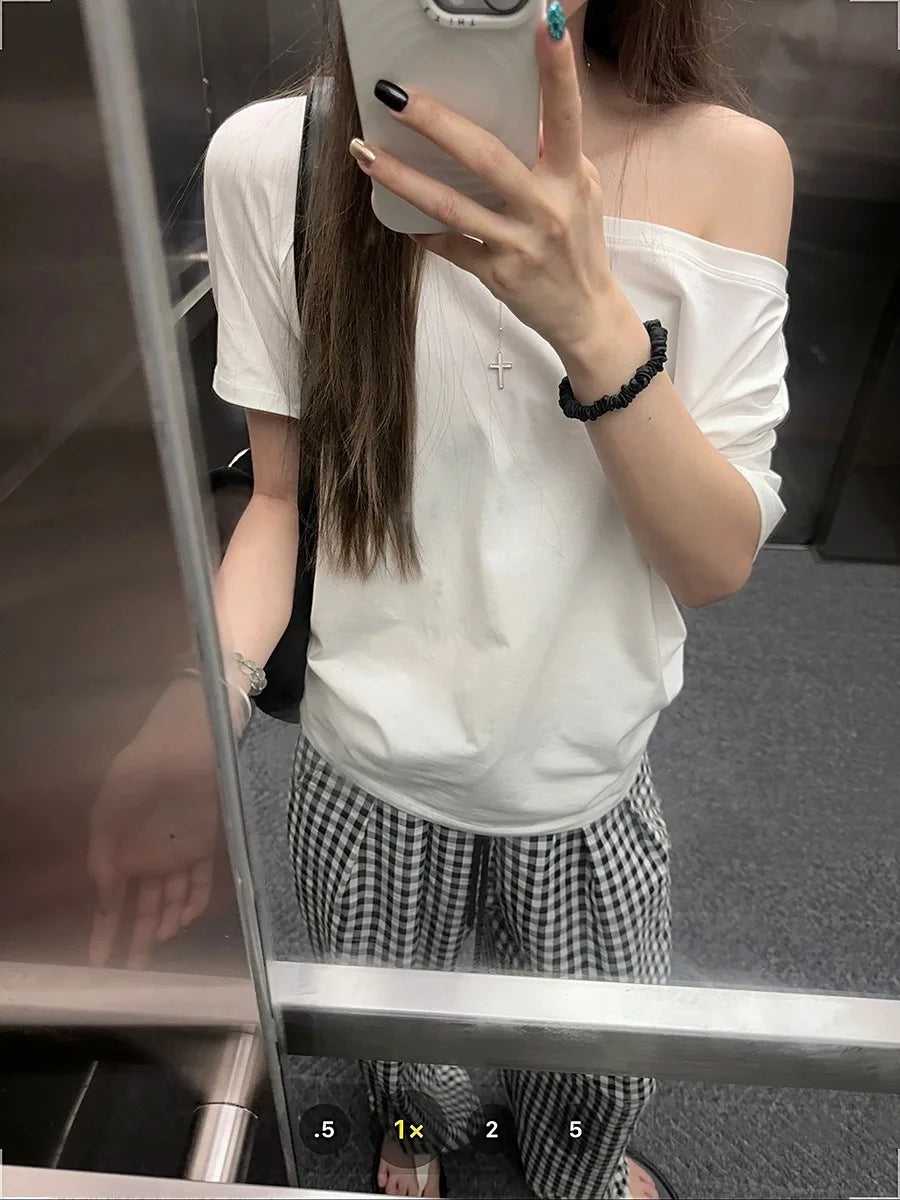 Solid Simple Casual Short Sleeve Top