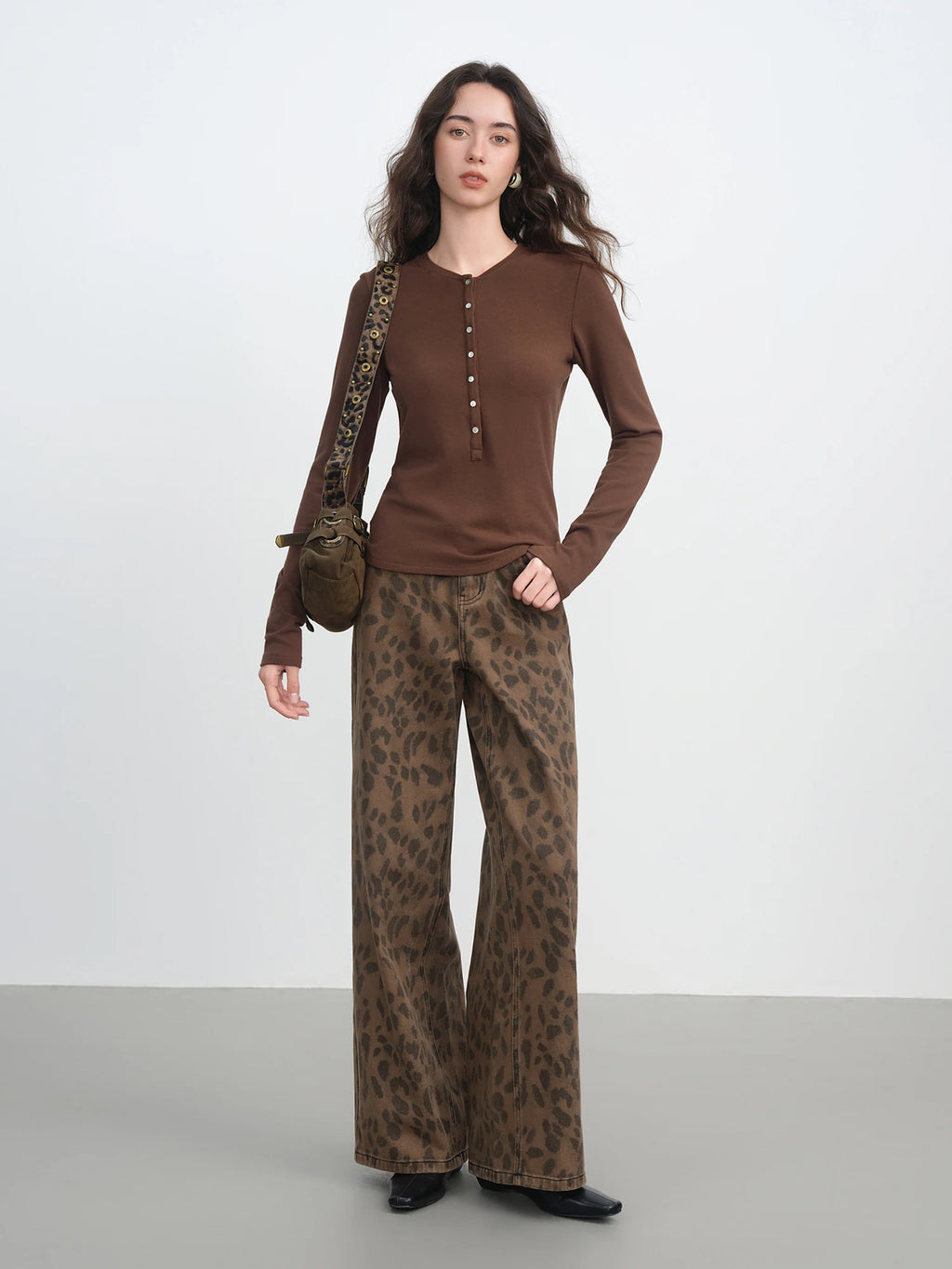 Brown Straight Leg Pants