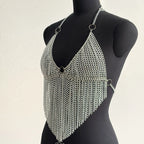 Metal Chain Halter Neck Top