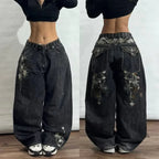Embroidery Baggy Jeans