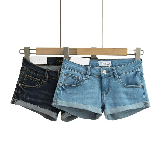 Denim Low Waist Jean Shorts