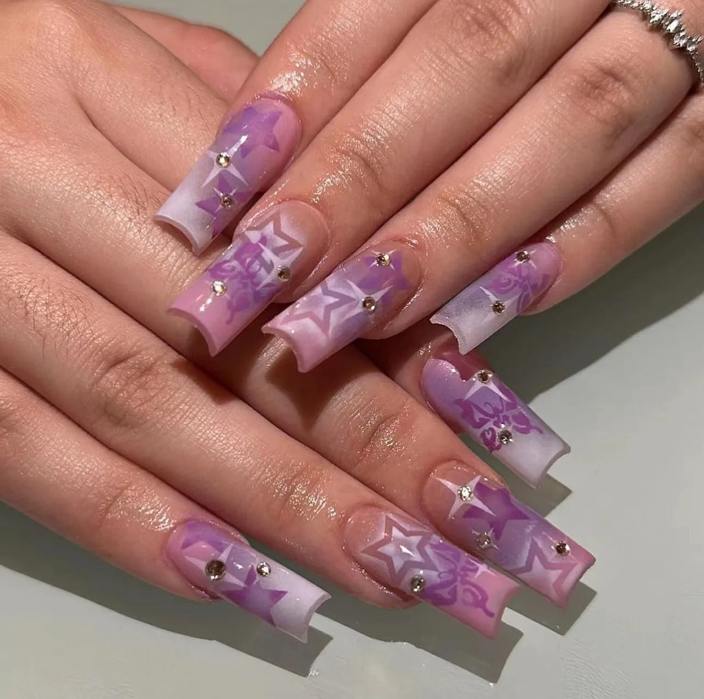 24pcs Sweet Stars Press On Nails