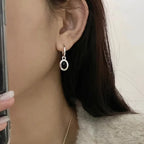 925 Sterling Silver Gold Round Earrings