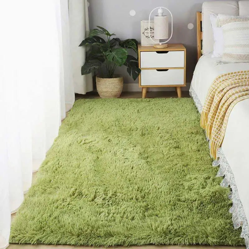 Shag Living Room Silk Wool Carpet