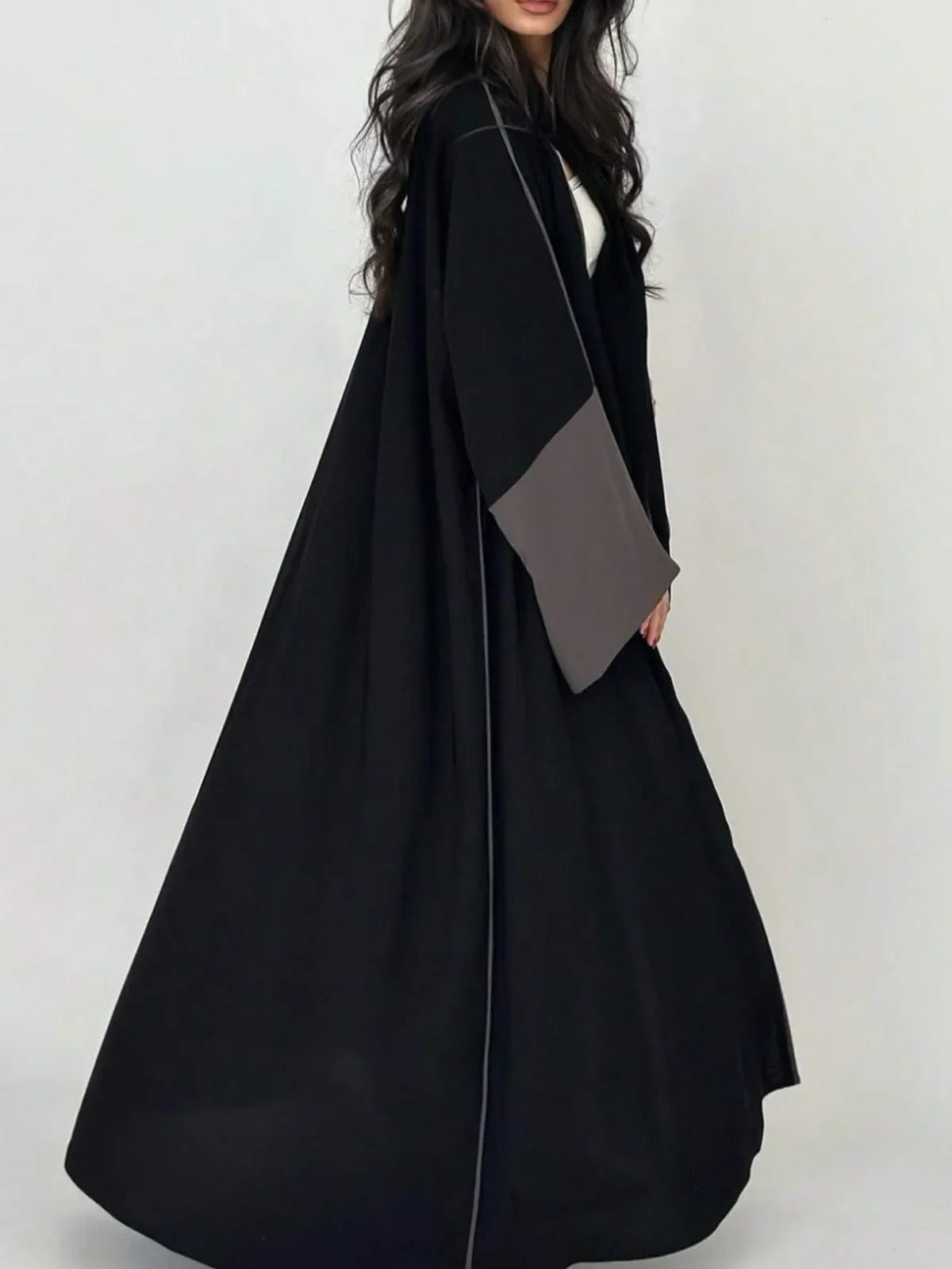 Loose Full Sleeve Open Front Abaya
