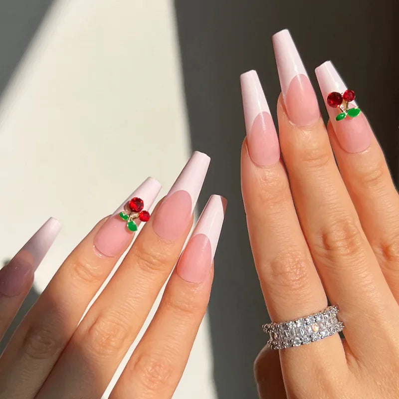Sea Wave Carp Japanese Style Doodle False Nails Detachable Nude Pink Long Coffin Fake Nails with Glue Full Cover Press on Nails