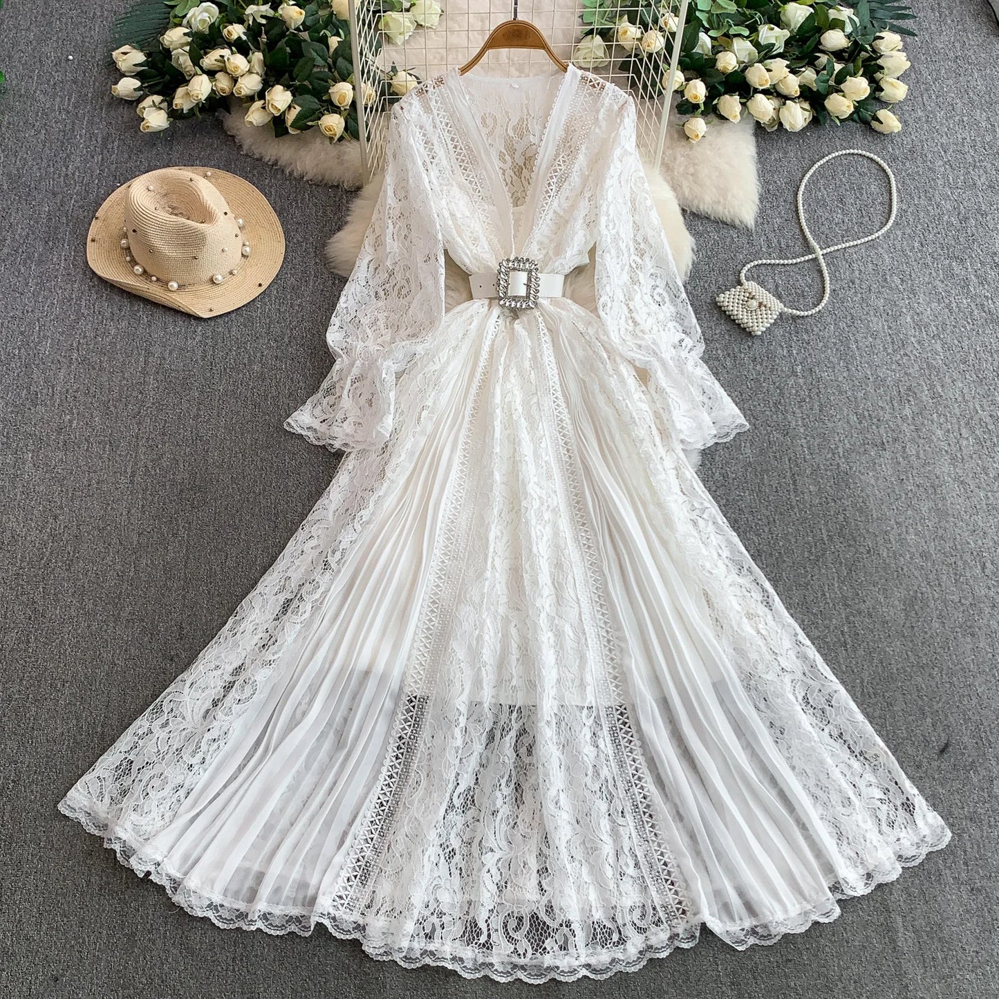 Lace V-Neck Dress