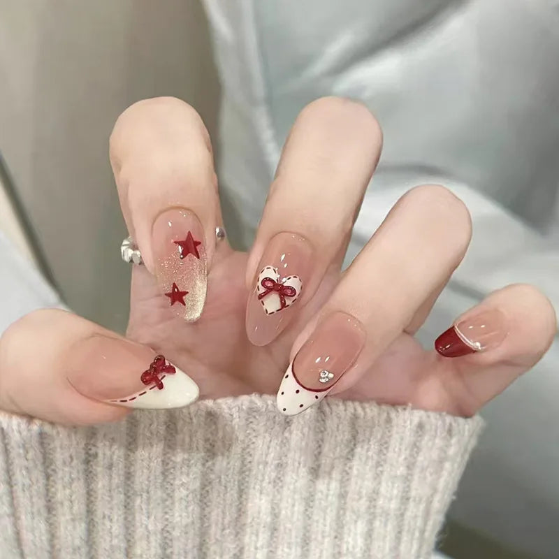 24pcs Sweet Pink Press On Nails