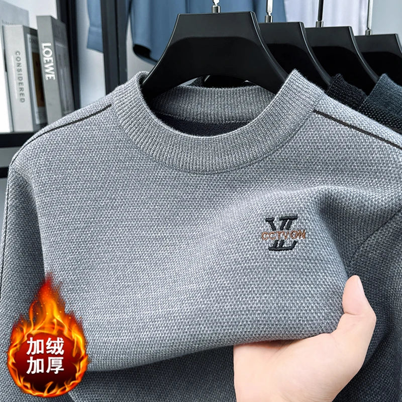 Round Neck Loose Casual Solid Color Knitted Base Sweater