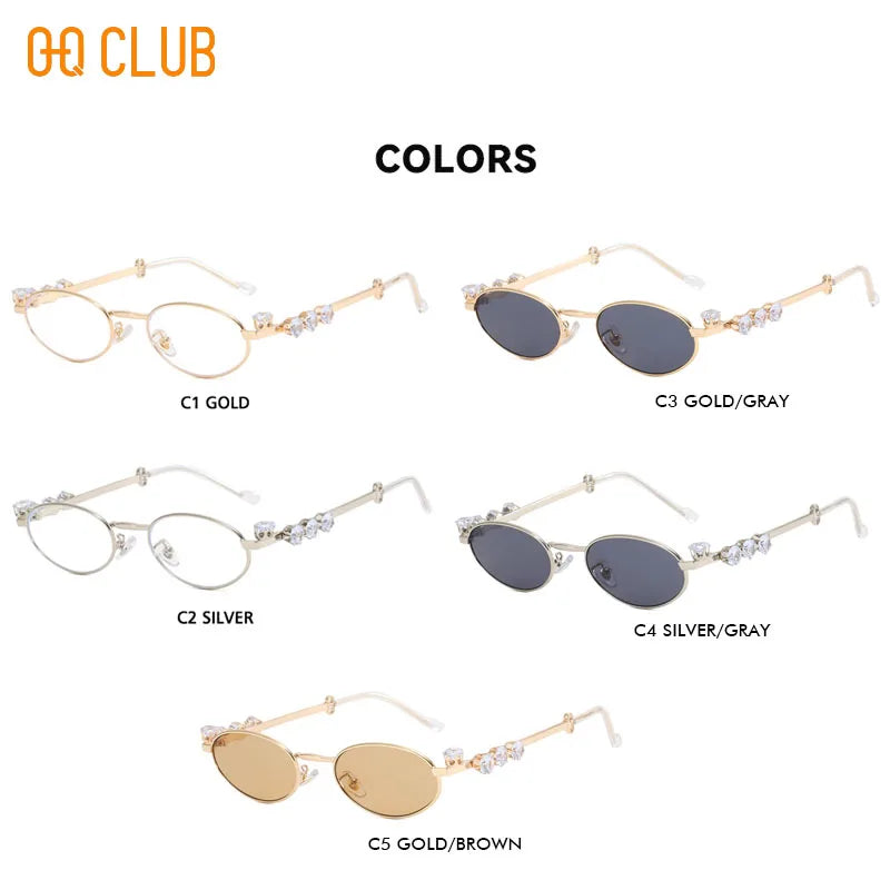 O-Q CLUB Rhinestone Glasses
