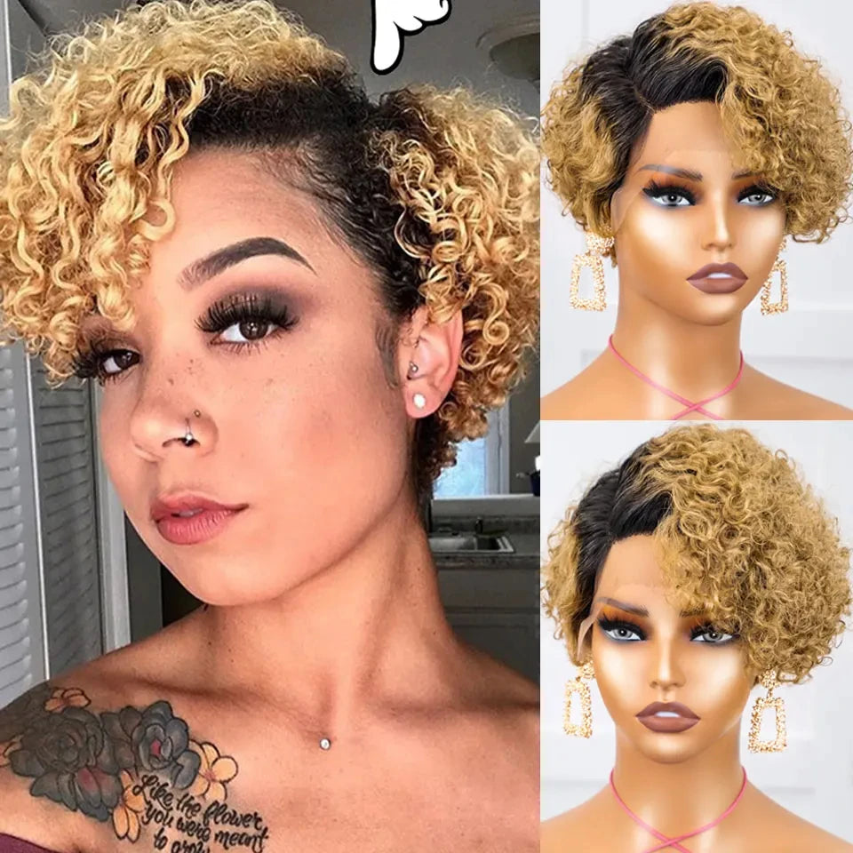 Natural Black Hair Pixie Cut Wig