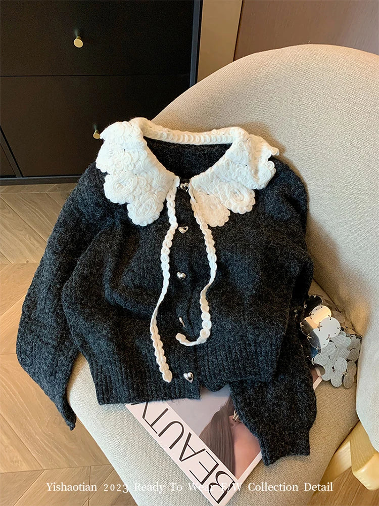 Peter Pan Collar Luxury Cardigan