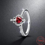 925 Sterling Silver Heart Moissanite Ring
