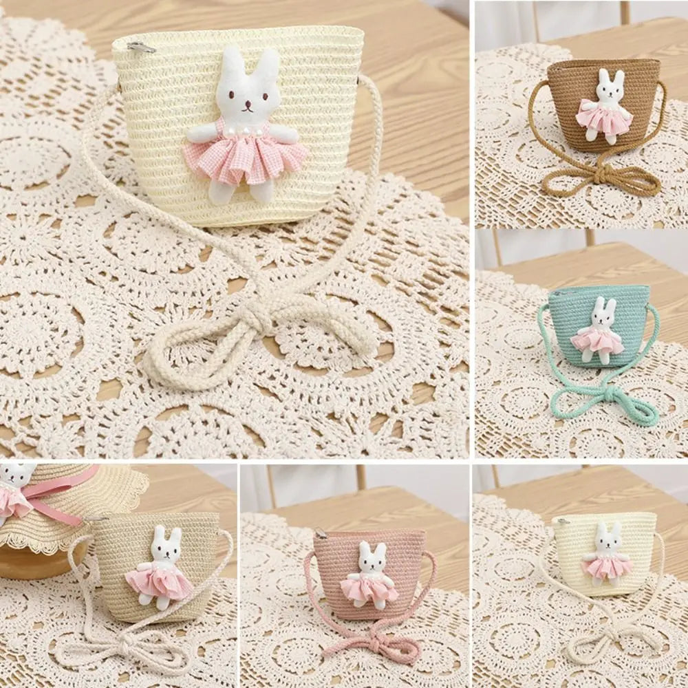 Cartoon Bunny Mini Straw Bag