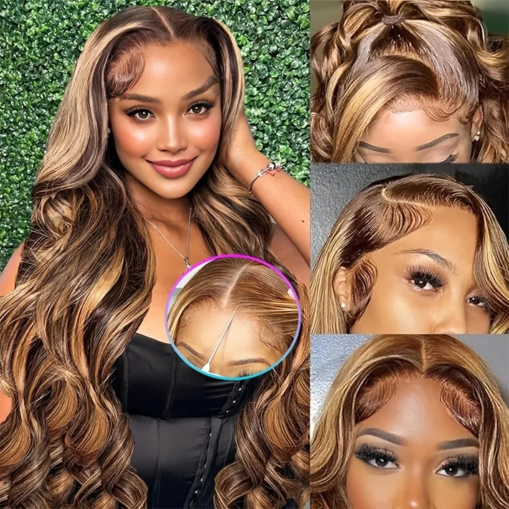 Honey Blonde Ombre Brazilian Body Wave Wig