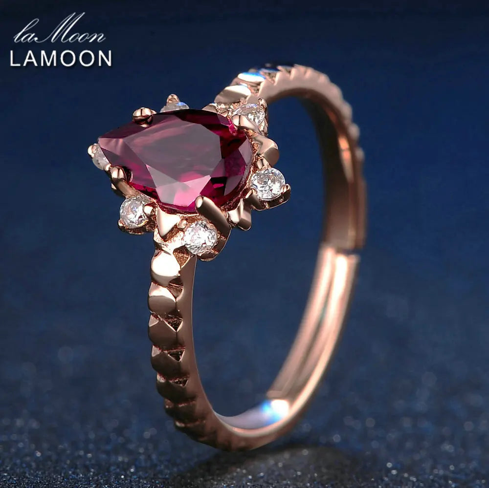 925 Sterling Silver Ring Garnet Gemstones Ring