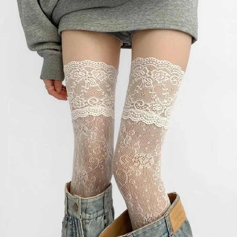 Lace Transparent Thigh High Socks