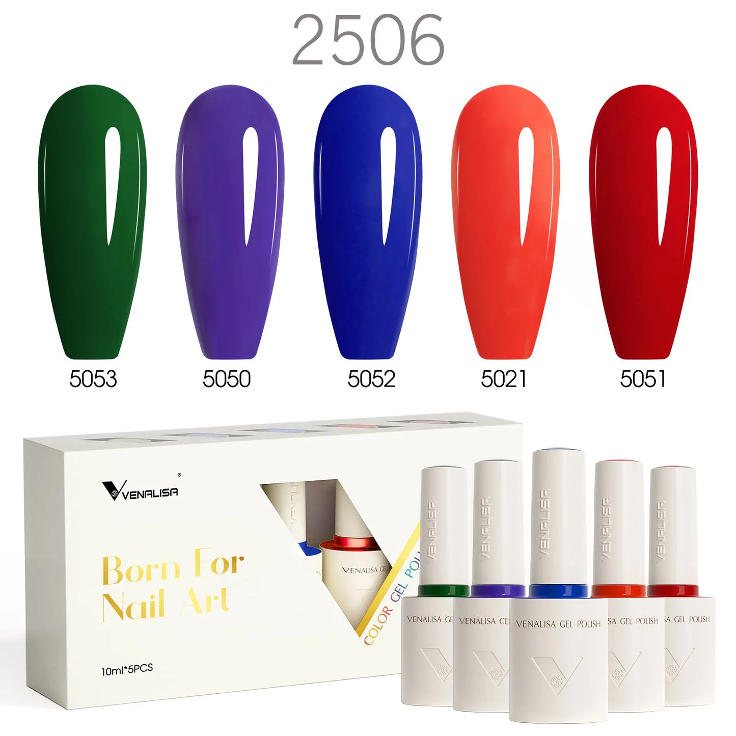 1/2/5pc 10ml VENALISA Nail Gel Polish High Quality Round Brush Soft Consistency Selfleveling  Gorgeous Color Collection Varnish