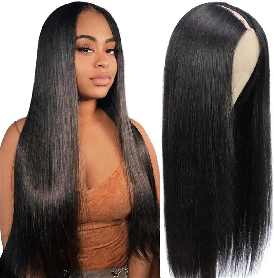 V Part Straight Human Hair Wig