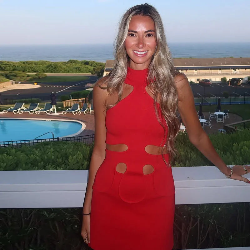Hollow Out Mini Dress
