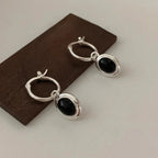 925 Sterling Silver Gold Round Earrings