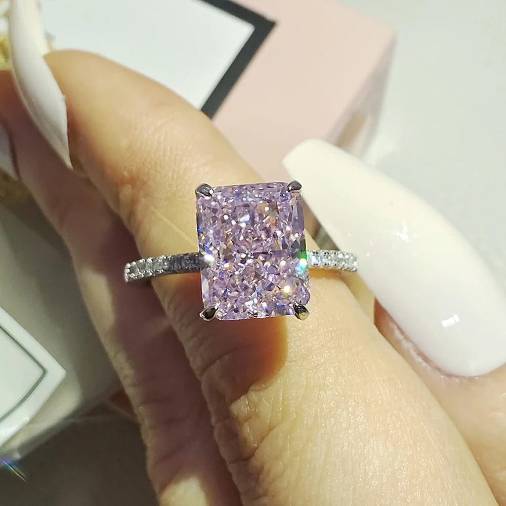 Pink Ice Cut 925 Sterling Silver Ring