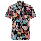 Short Sleeved Shirt With Lapel Button Up