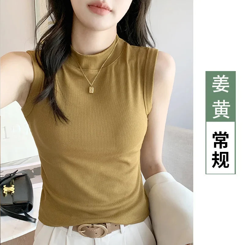 Round Neck Thread Sleeveless Shirt