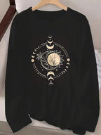 Sun Moon Stars Floral Design Tee