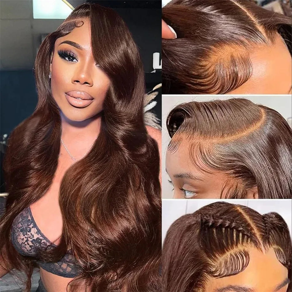 Chocolate Brown Brazilian Body Wave Wig
