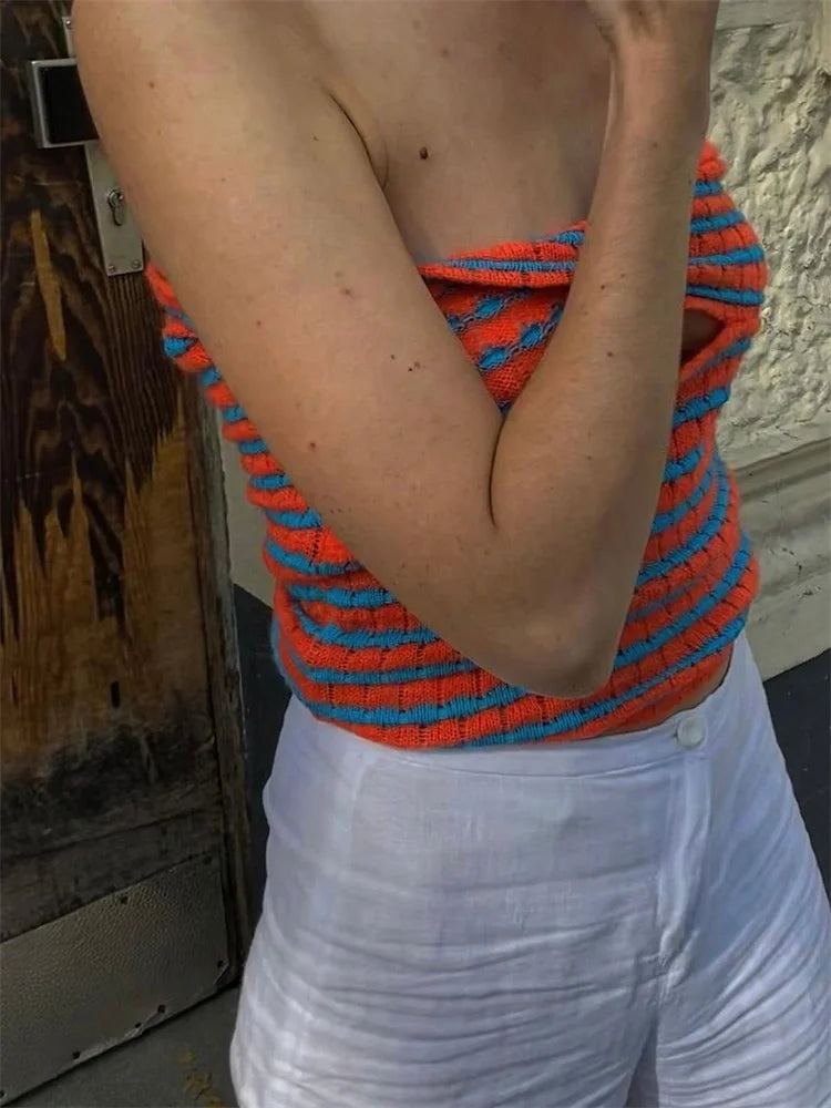 Tossy Off Shoulder Knit Tube Top