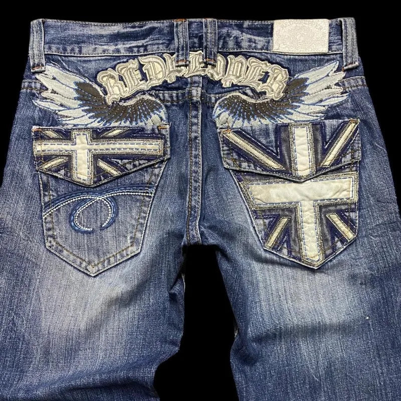 Embroidery Baggy Jeans