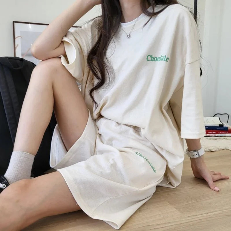 Solid T-Shirt Shorts Set