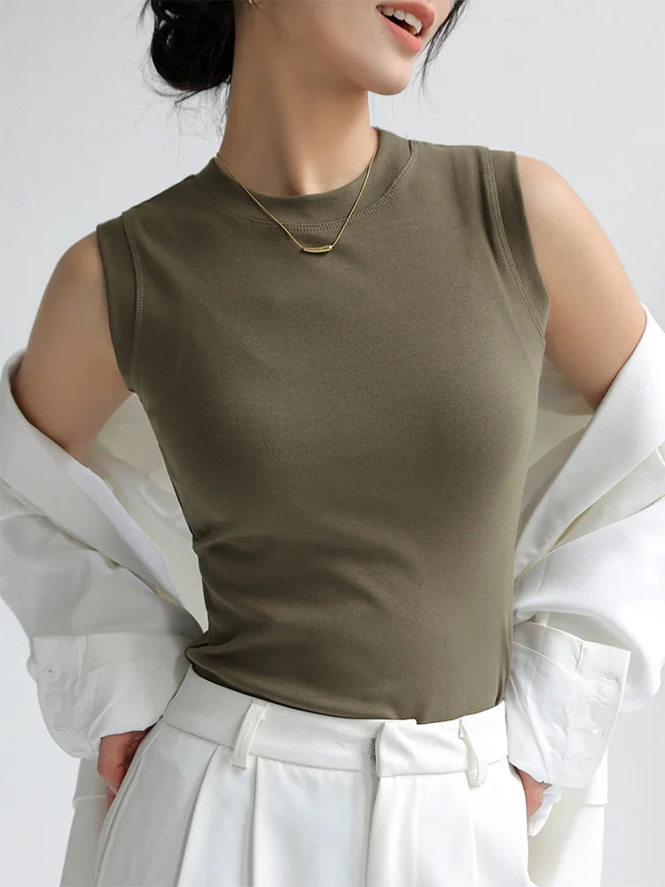 Round Neck Basic Sleeveless Tank
