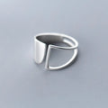 925 Sterling Silver Geometry Open Ring