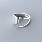 925 Sterling Silver Geometry Open Ring