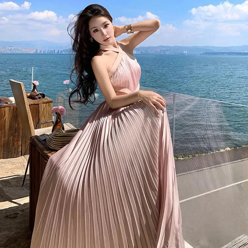 Pleated Long Dress